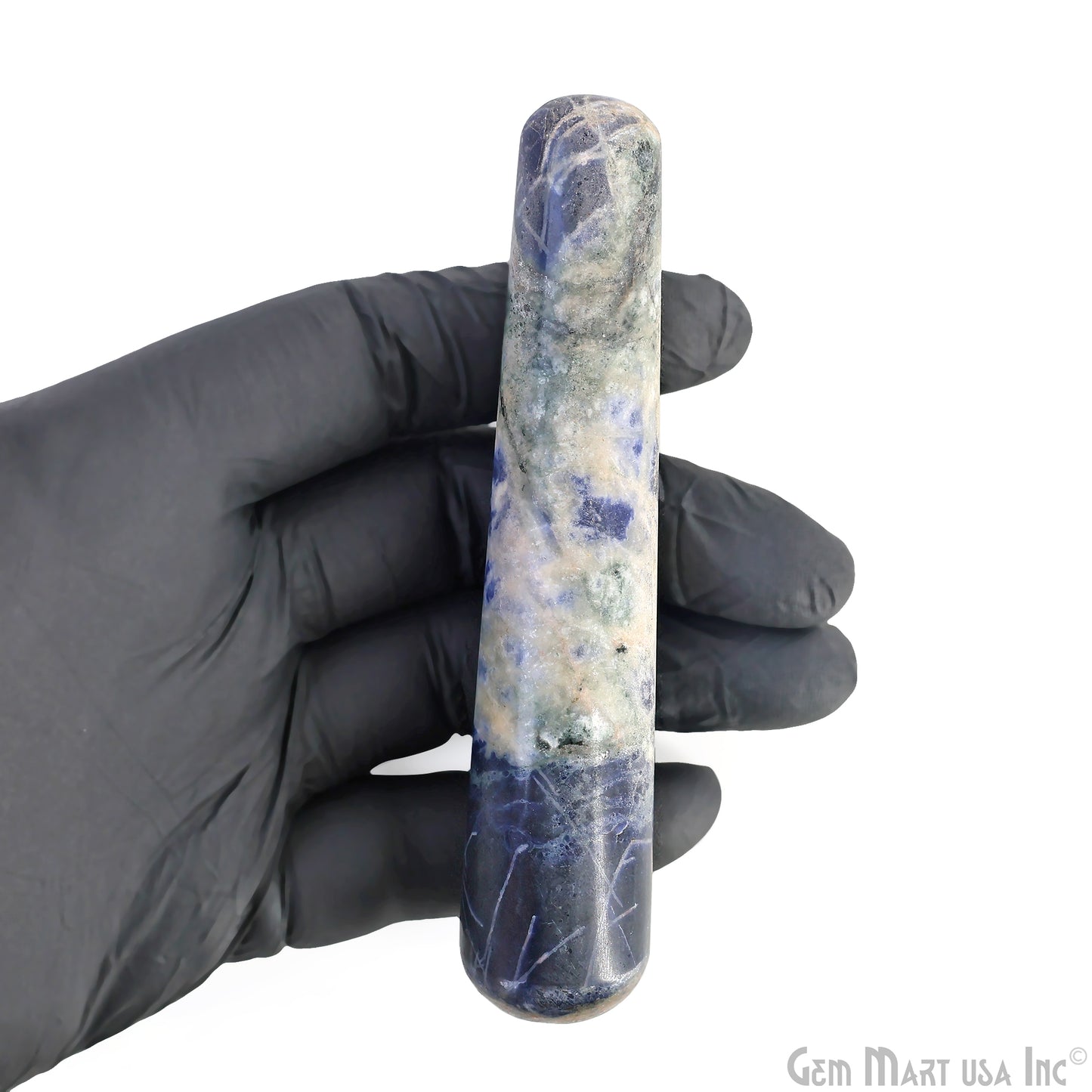 Sodalite Hand Made SPA Massage Wand Reiki Healing Crystal Relaxation Meditation Collection Gift, Healing Crystal, 4Inch