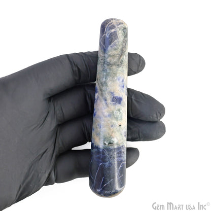 Sodalite Hand Made SPA Massage Wand Reiki Healing Crystal Relaxation Meditation Collection Gift, Healing Crystal, 4Inch
