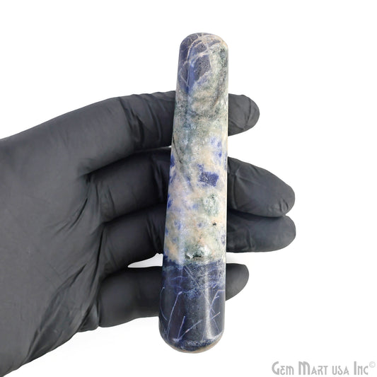 Sodalite Hand Made SPA Massage Wand Reiki Healing Crystal Relaxation Meditation Collection Gift, Healing Crystal 4Inch