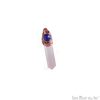 Rose Quartz with Lapis Polymer Clay Crystal Pendant, Dowsing Clay Single Bail Pendant