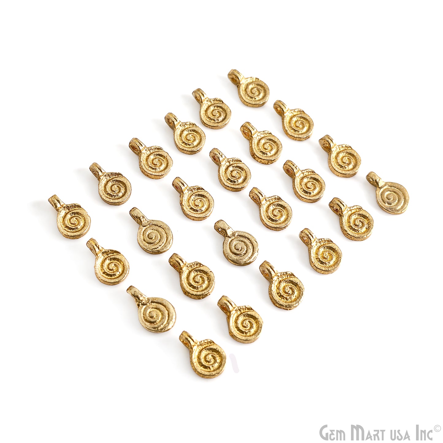 Brass Round Spiral Antique Pendant Charm, Gold Plated Tribal Boho Charms, Celtic Jewelry Necklace, Earring, Talisman & Amulets