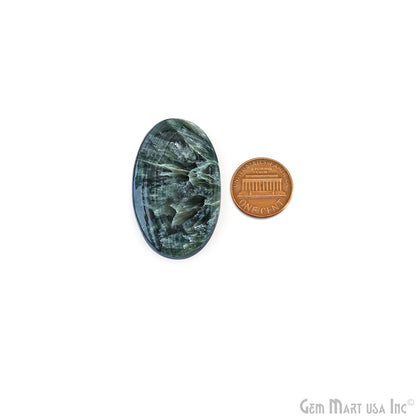 Natural Seraphinite Cab Striped Cabochon Gemstones, 1 pc