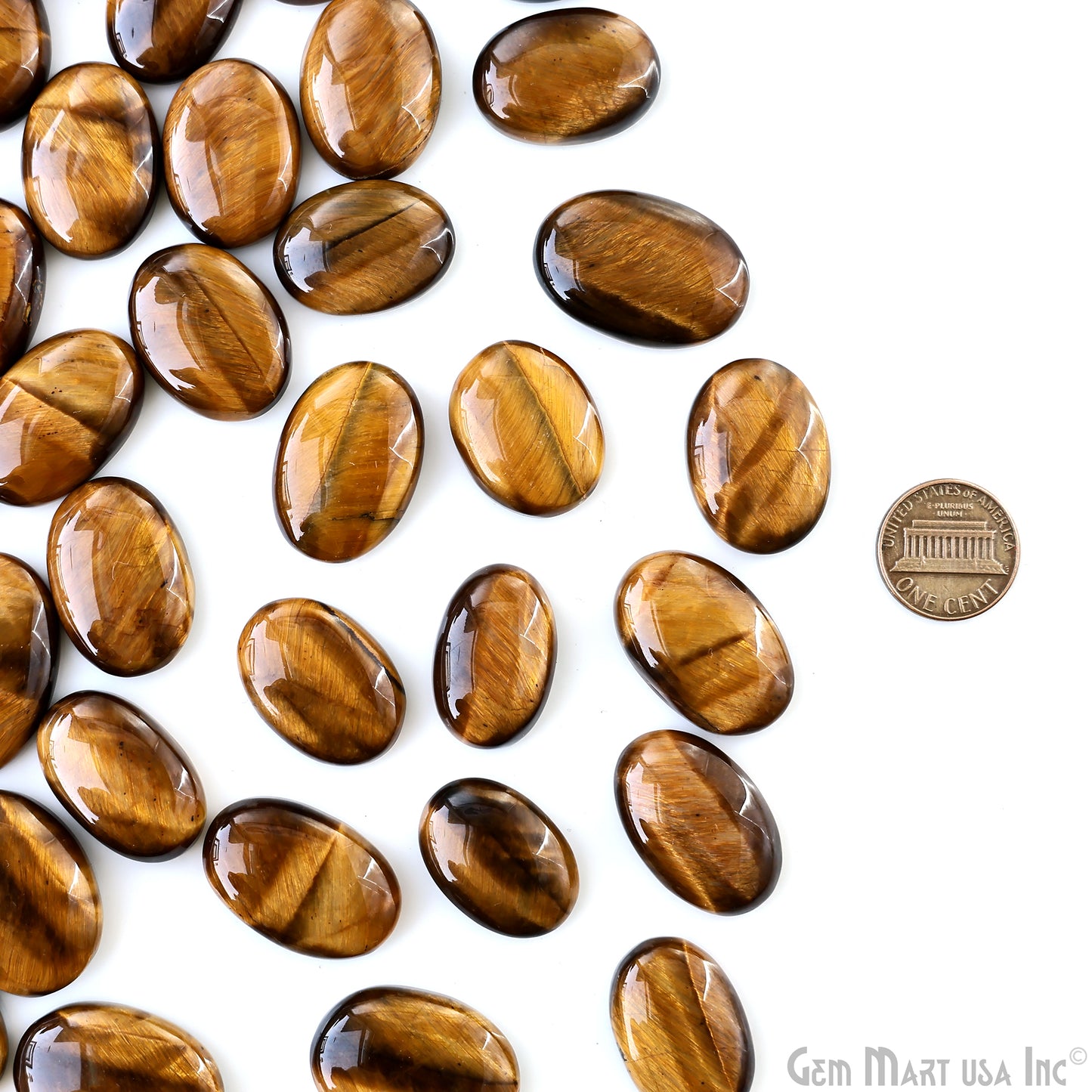 Natural Tiger Eye Cab Oval Cabochon Gemstones 1-1.5 Inch