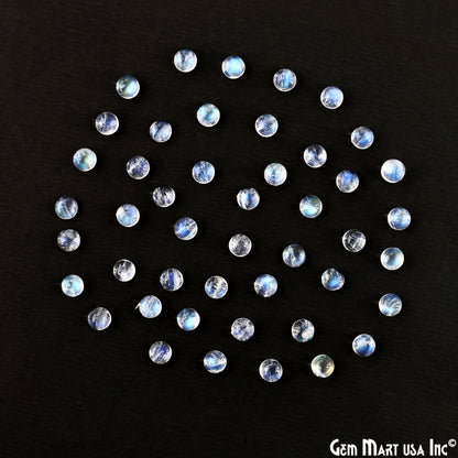 Rainbow Moonstone Wholesale Gemstones, 100% Natural Semi-Precious Gems, Rainbow Cabochons Loose Gems, 5mm, Round, 5 Carats