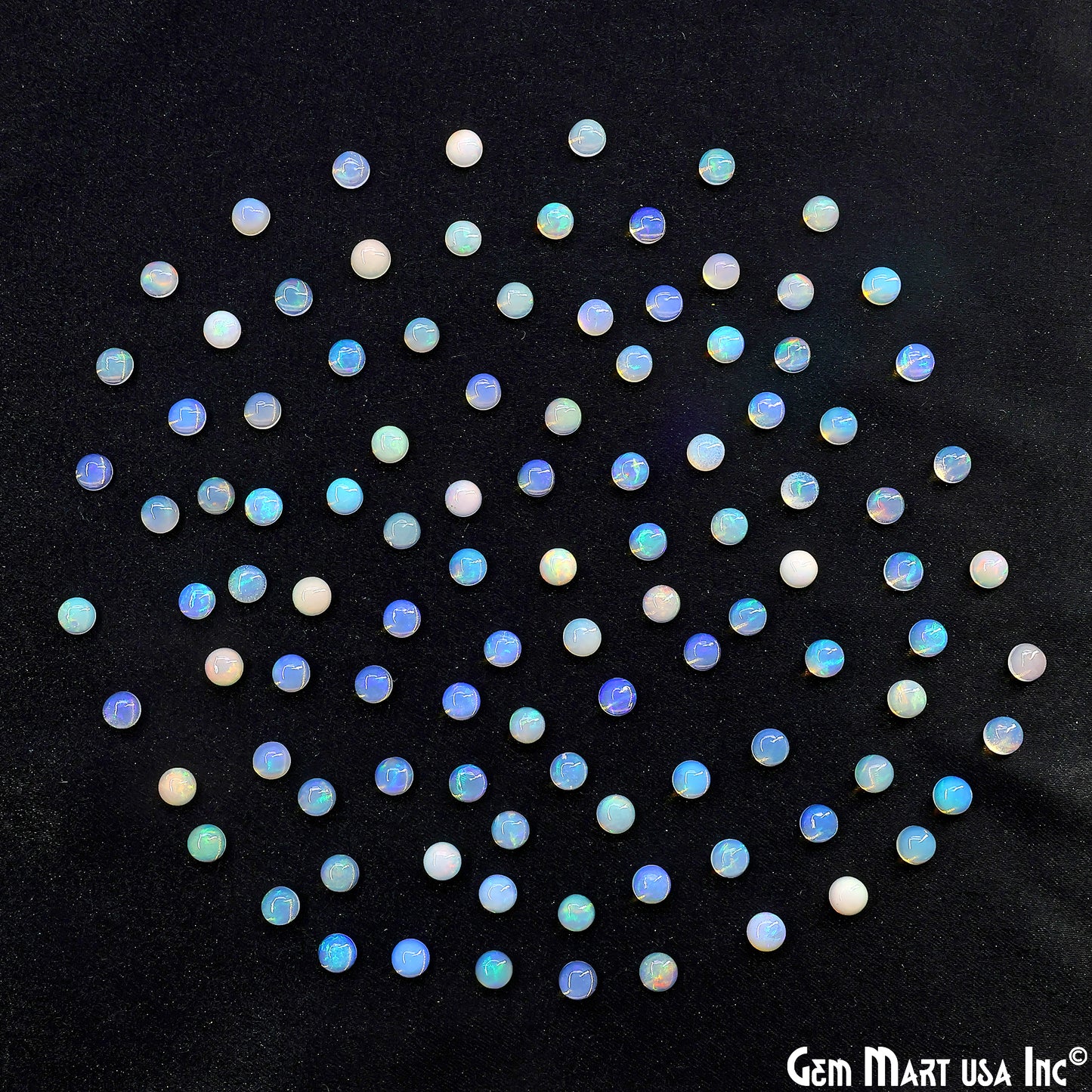 Ethiopian Opal Wholesale Gemstones, 100% Natural Precious Gems, White Cabochons Loose Gems, 5mm, Round, 10PC