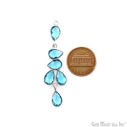 Swiss Blue Topaz 54x14mm Single Bail Chandelier Finding Component