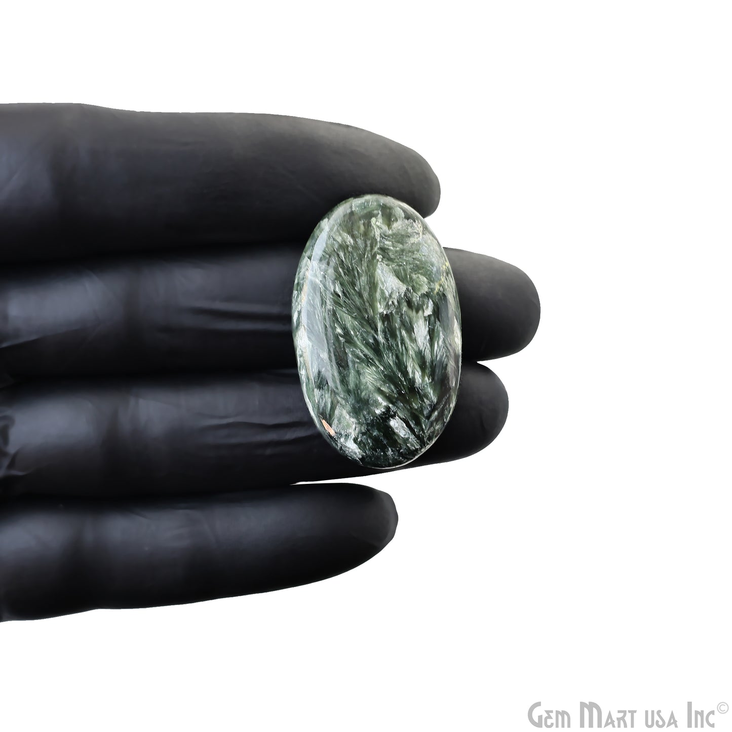 Natural Seraphinite Cab Striped Cabochon Gemstones, 1 pc