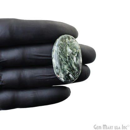 Natural Seraphinite Cab Striped Cabochon Gemstones, 1 pc
