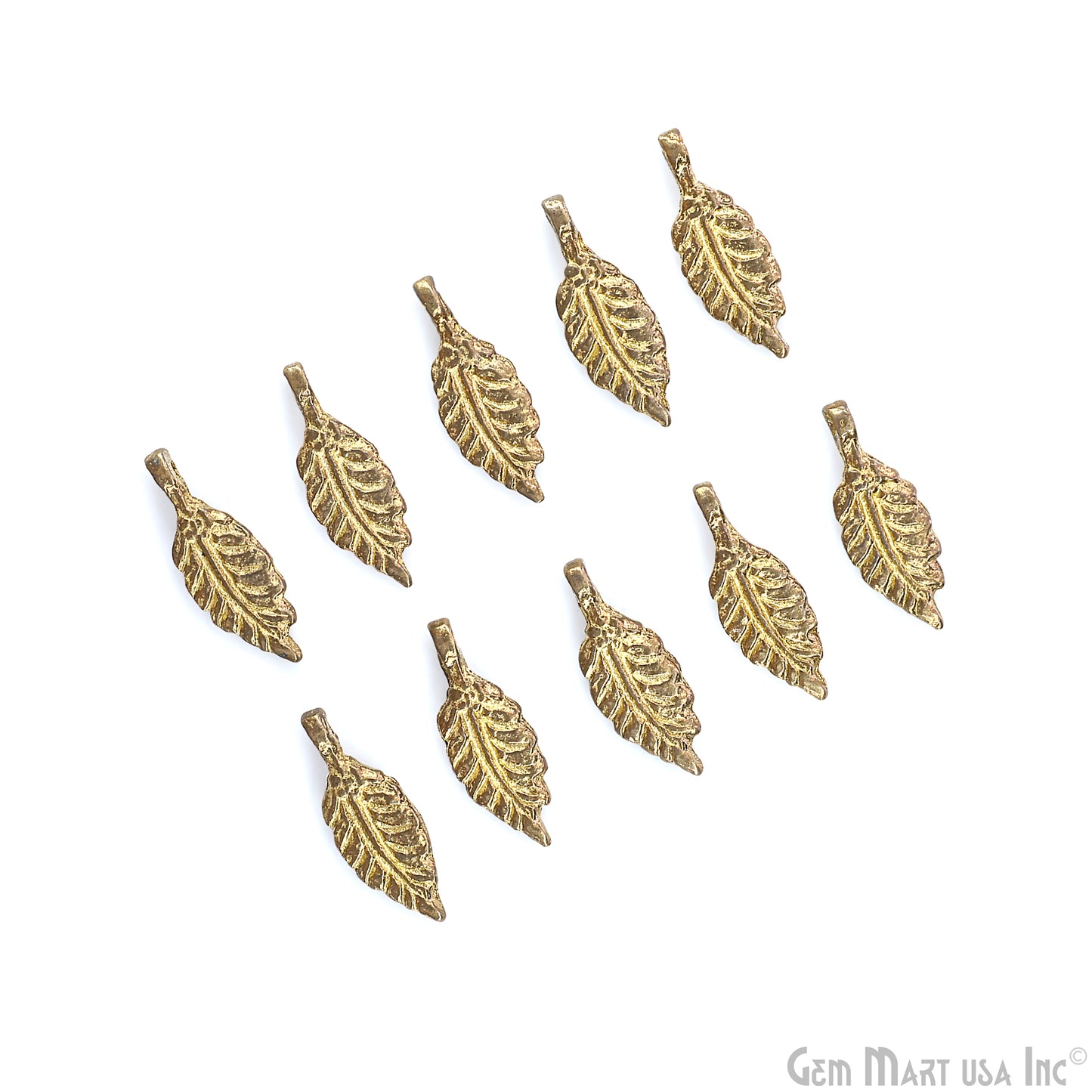 Brass Leaf Shaped Antique Pendant Charms, Gold Plated Fern Charm for Jewelry Making Supply, Tribal Boho Charms, gift for mom & her