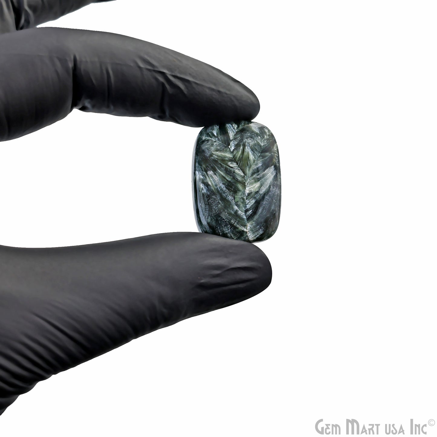 Natural Seraphinite Cab Striped Cabochon Gemstones, 1 pc