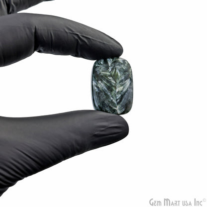 Natural Seraphinite Cab Striped Cabochon Gemstones, 1 pc
