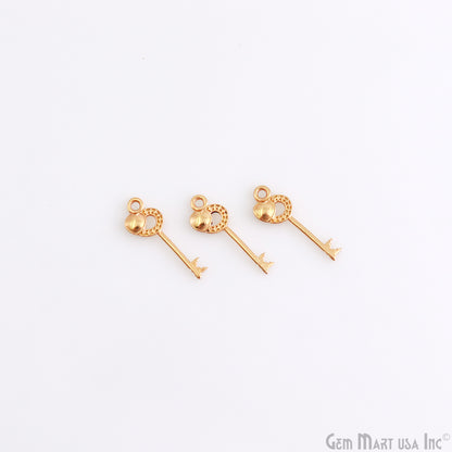 Key Shape Charm Gold Finding Jewelry Supplies