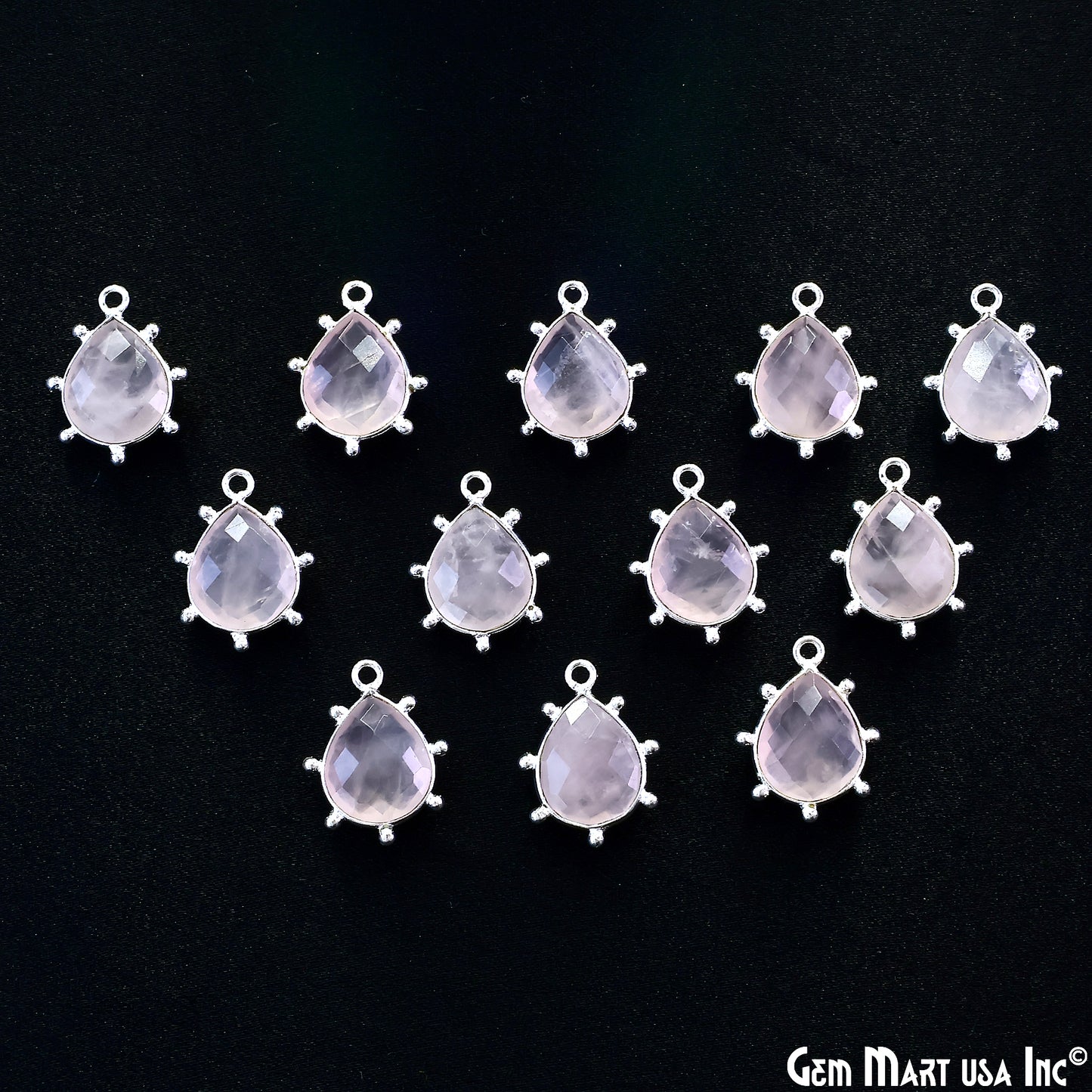 Pears 18x13mm Design Bezel Silver Plated Single Bail Gemstone Connector