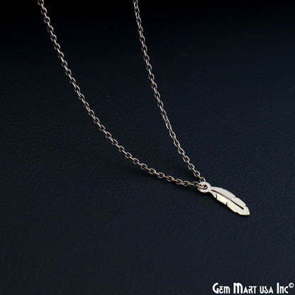 Feather Leaf Shape Laser Finding Silver Plated 13x4.2mm Charm For Bracelets & Pendants