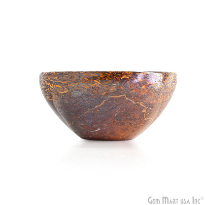 Natural Calligraphy Mini Carved Gemstone Bowl Cup 2 inch