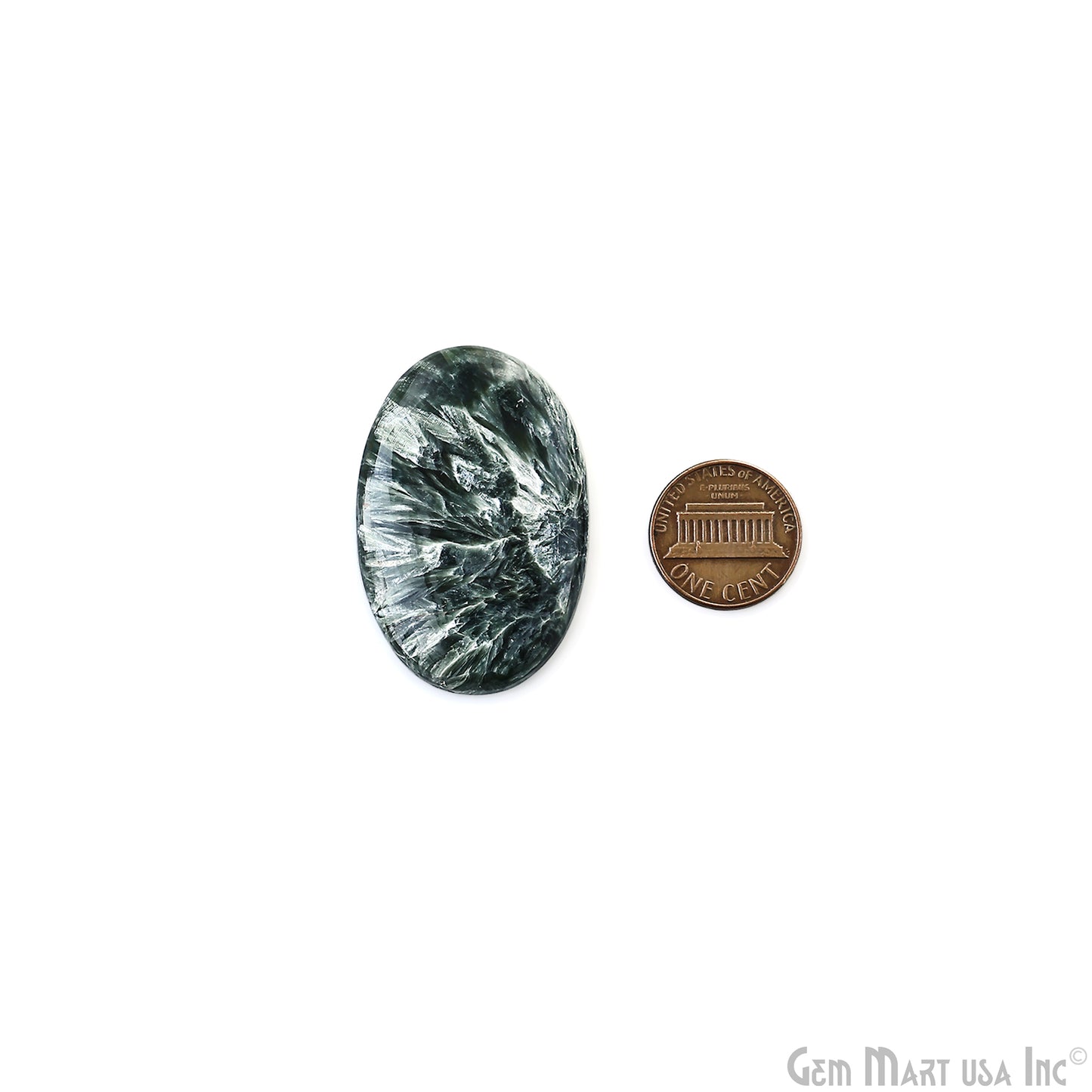 Natural Seraphinite Cab Striped Cabochon Gemstones, 1 pc