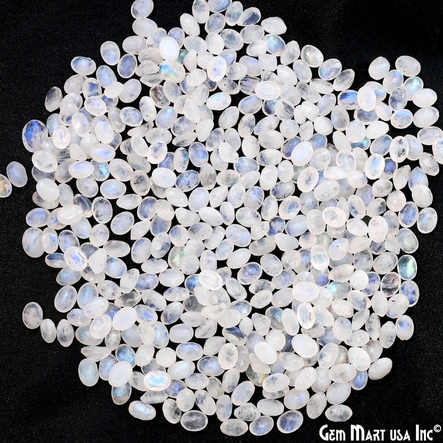 Rainbow Moonstone Wholesale Gemstones, 100% Natural Semi-Precious Gems, Rainbow Cabochons Loose Gems, 7x5mm, Oval, 10PC