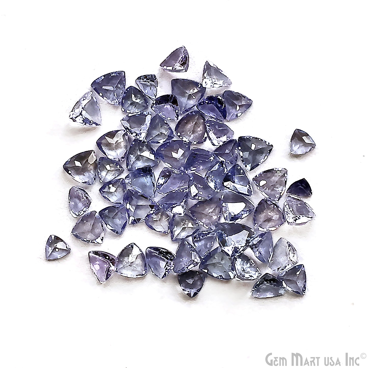Tanzanite Wholesale Gemstones, 100% Natural Precious Gems, Blue and Purple Faceted Loose Gems, 3-4mm, Trillion, 5 Carats