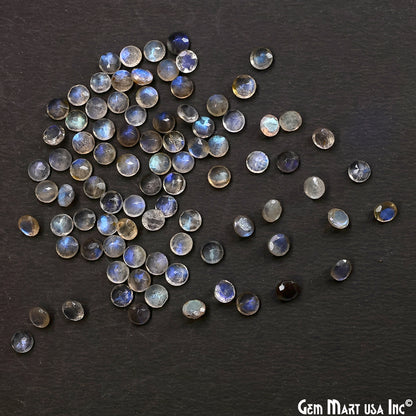Labradorite Wholesale Gemstones, 100% Natural Semi-Precious Gems, Blue Flash Faceted Loose Gems, 5mm, Round, 10PC Lot