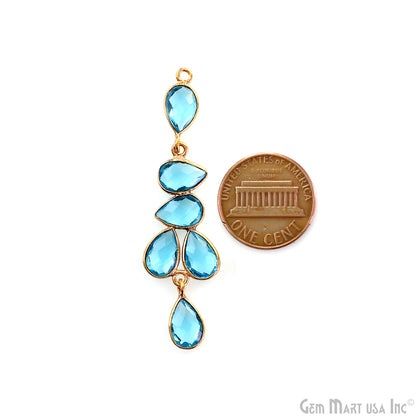 Swiss Blue Topaz 54x14mm Single Bail Chandelier Finding Component
