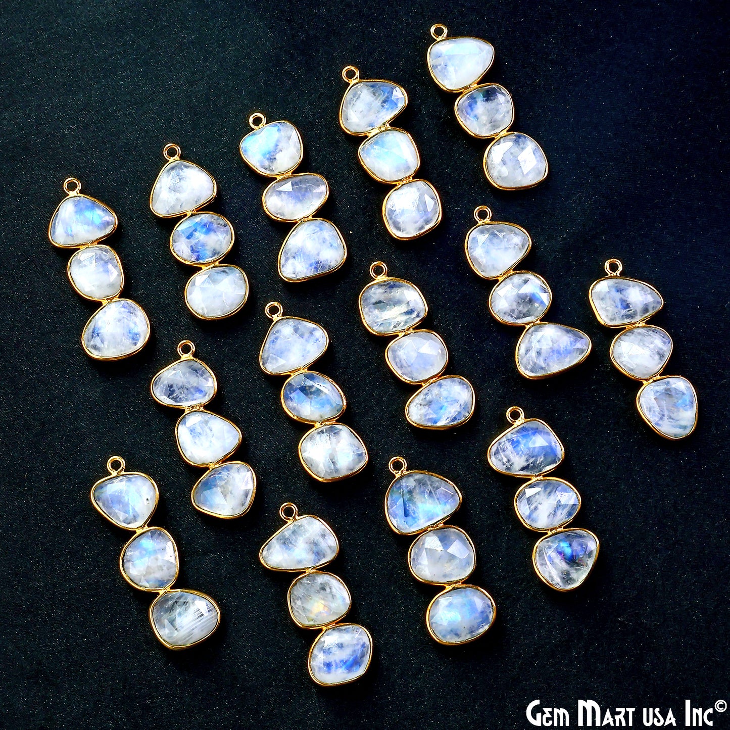 Rainbow Moonstone 33x12mm Single Bail Chandelier Finding Component