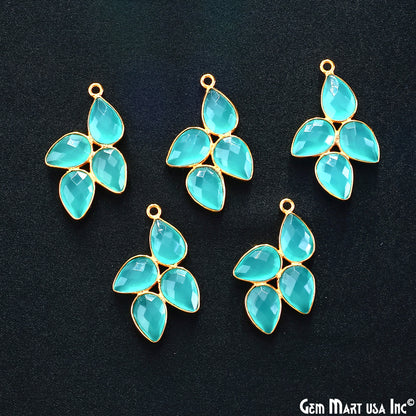 Aqua Chalcedony 30x18mm Single Bail Chandelier Finding Component
