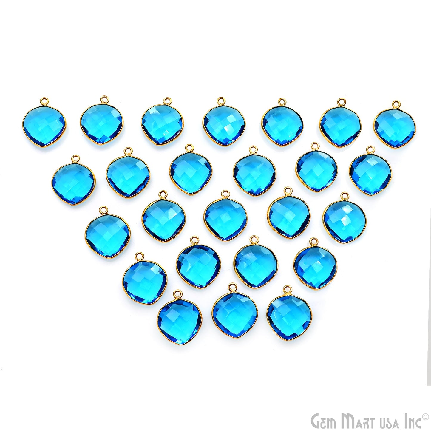 Heart 16mm Single Bail Gold Bezel Gemstone Connector