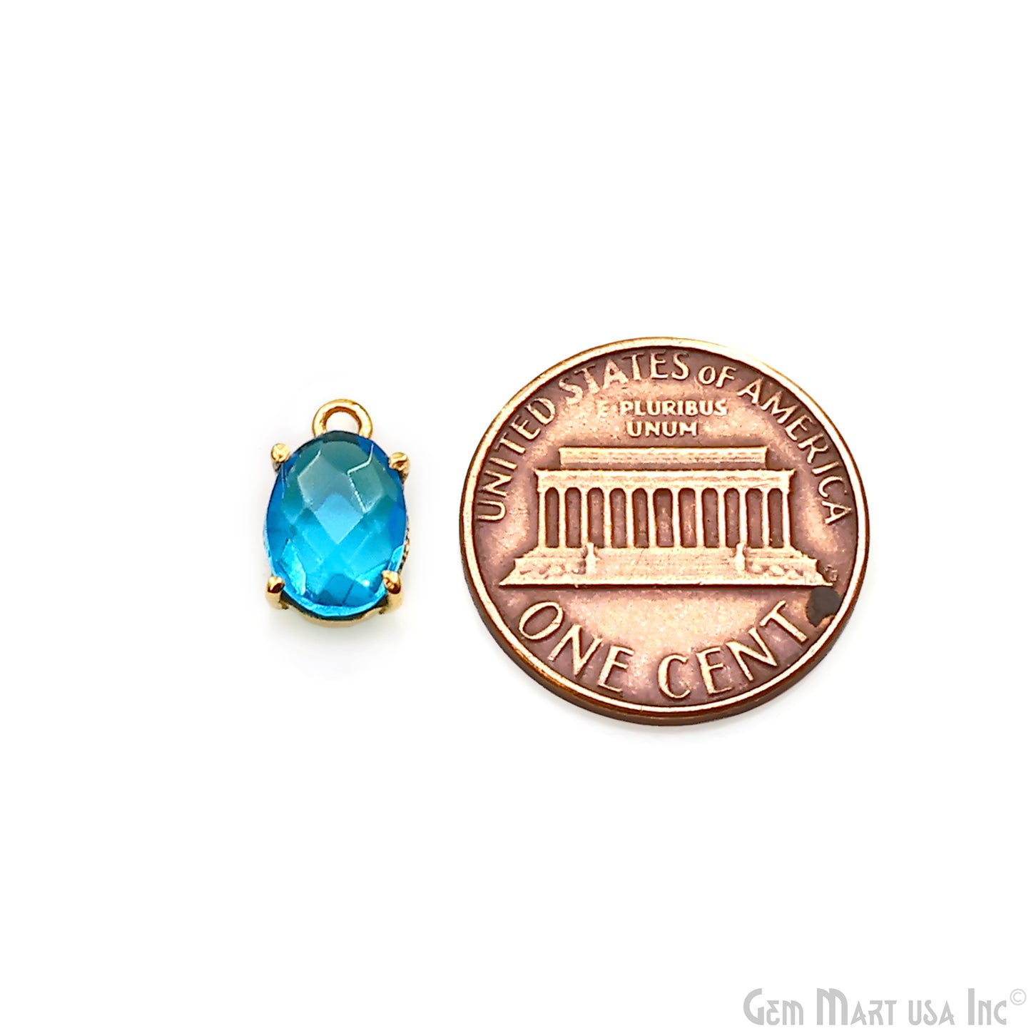 Oval 6x8mm Gold Plated Prong Setting Gemstone Connector