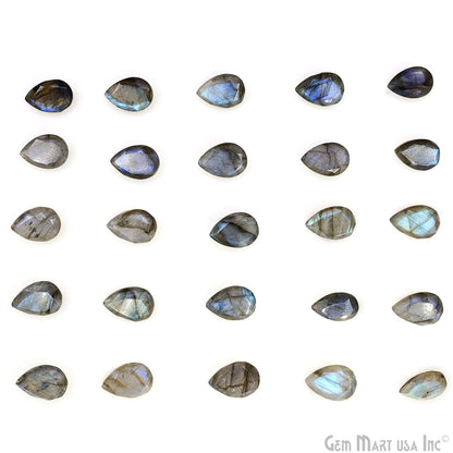 Labradorite Wholesale Gemstones, 100% Natural Semi-Precious Gems, Blue Flash Faceted Loose Gems, 9x13mm, Pears, 4PC Lot