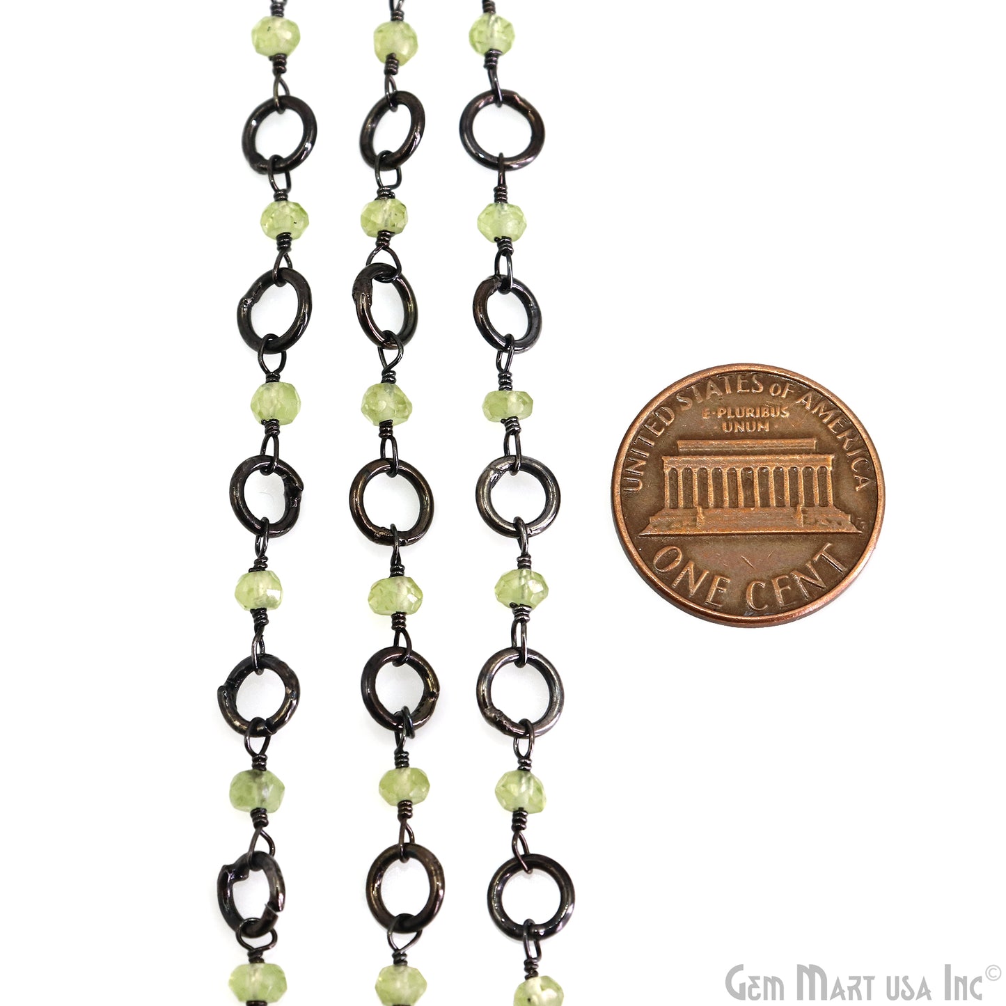 Peridot Beads 3-3.5mm Oxidized 6mm Round Finding Rosary Chain