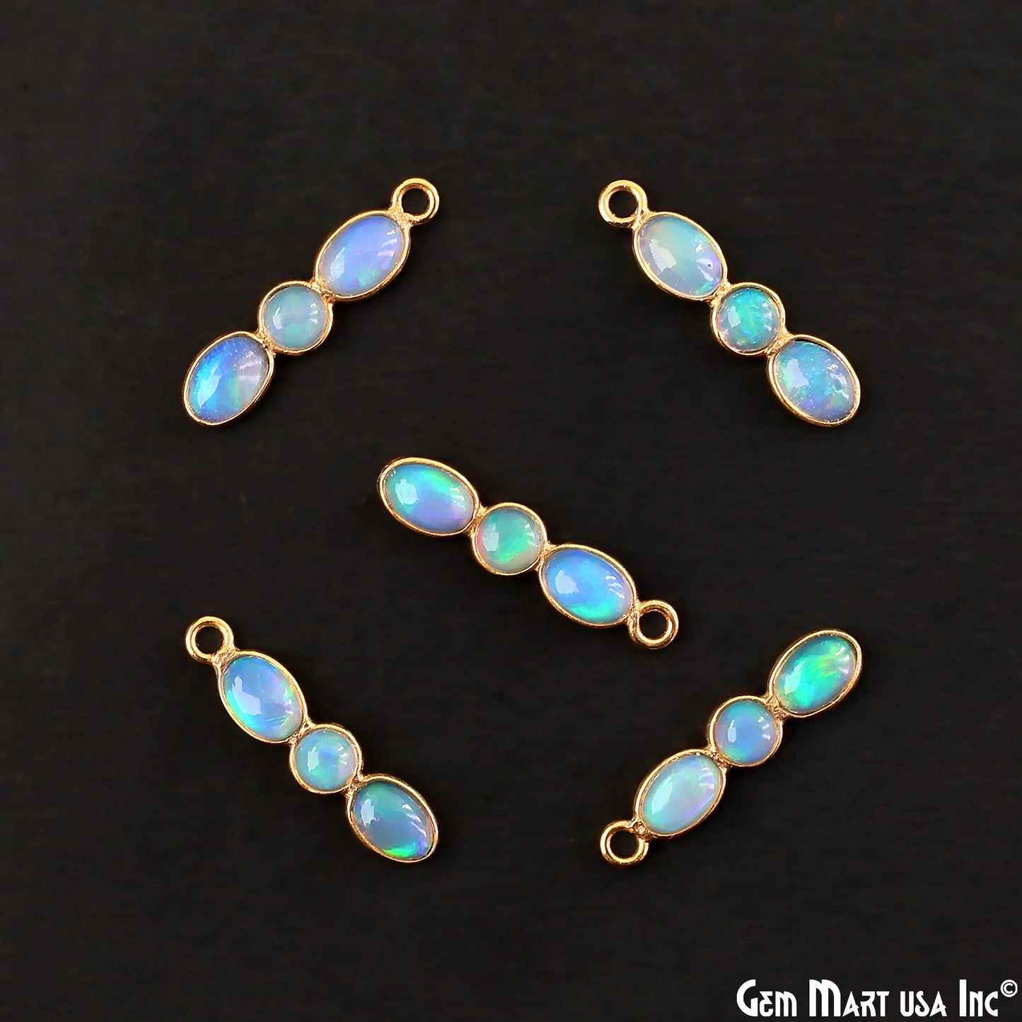 DIY Ethiopian Opal October Birthstone 20x4mm Chandelier Finding Component (Pick Plating) (13093)