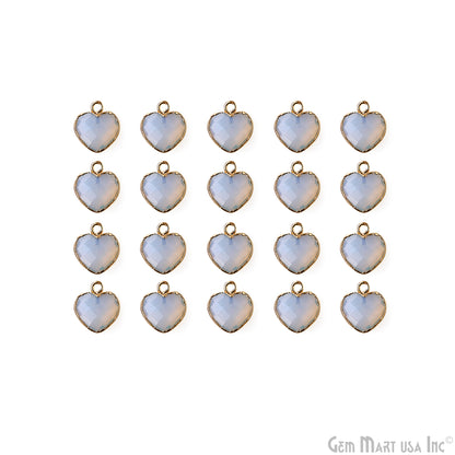 Heart Shape 13x12mm Gold Electroplated Single Bail Gemstone Connector Pendant