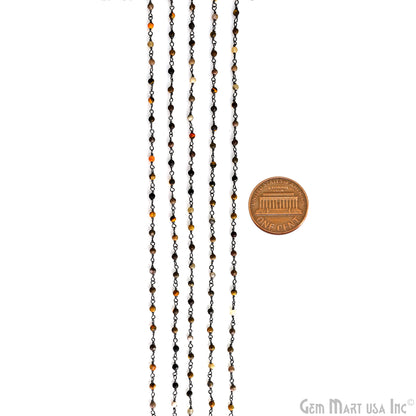 Bumble Bee 3-3.5mm Oxidized Beaded Wire Wrapped Rosary Chain