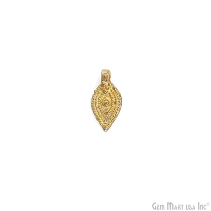 Authentic Antique Brass Marquise Eye Vintage Charms, Gold Plated Boho Tribal Jewelry for Bracelet, Pendant, Custom gift for her, mom