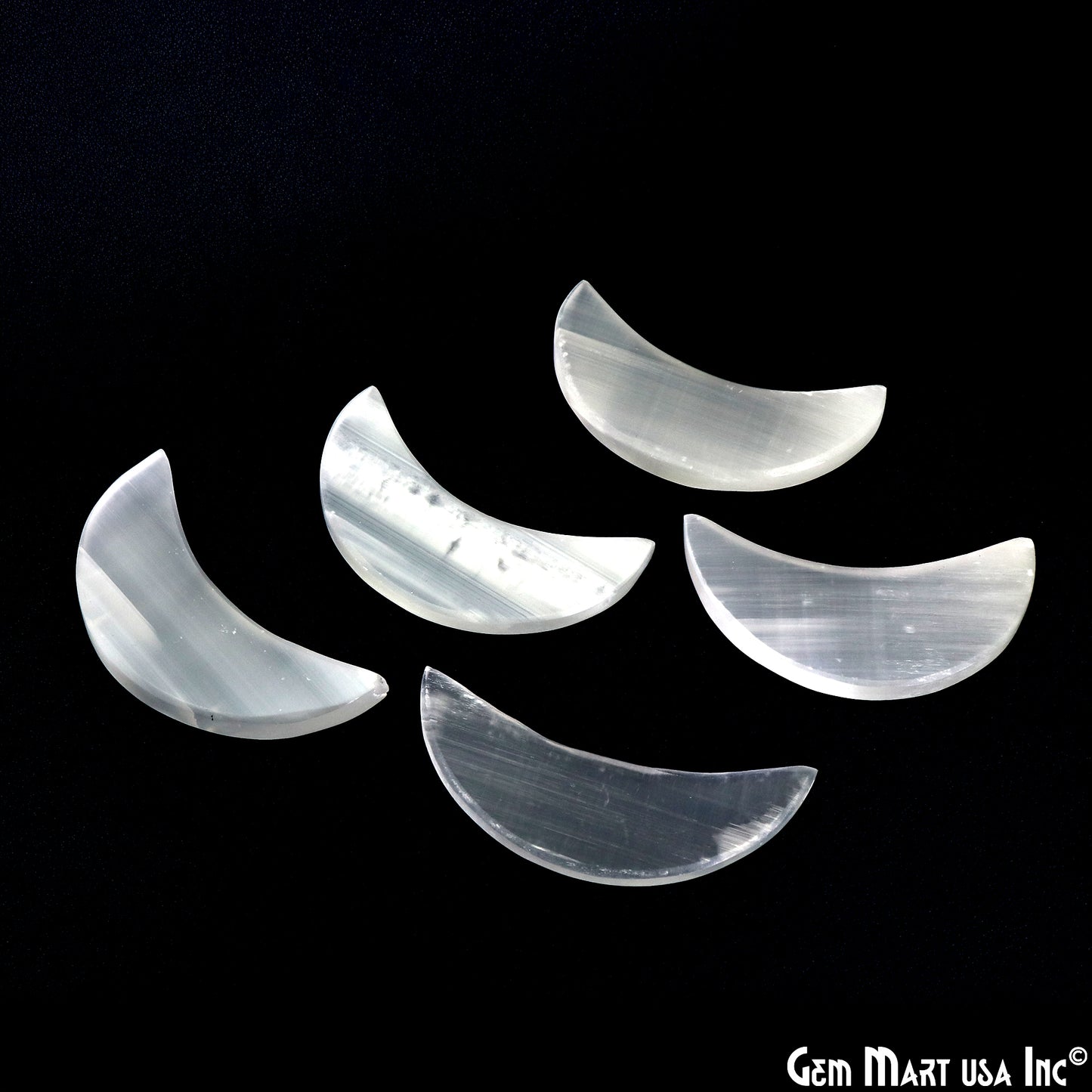 Selenite Crescent Moon SELENITE Charging Plate - White, Crescent Moon - Selenite Plate, Crystal Charging Plate, Crystal Tray