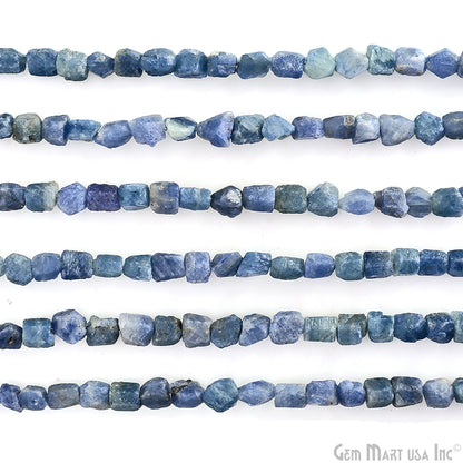 Sapphire Rough Beads, 9 Inch Gemstone Strands, Drilled Strung Briolette Beads, Free Form, 7x5mm