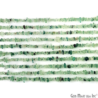 Fluorite Chip Beads, 34 Inch, Natural Chip Strands, Drilled Strung Nugget Beads, 3-7mm, Polished, GemMartUSA (CHFL-70001)