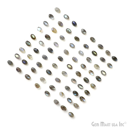 Labradorite Wholesale Gemstones, 100% Natural Semi-Precious Gems, Grey Cabochons Loose Gems, 6x4mm, Oval, 5 Carats