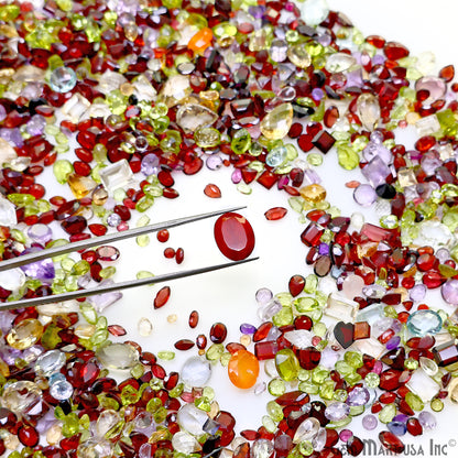 Mix Broken Wholesale Gemstones, 100% Natural Semi-Precious Gems, Multi Color Faceted Loose Gems, 4-8mm, Mixed, 1000 Carats