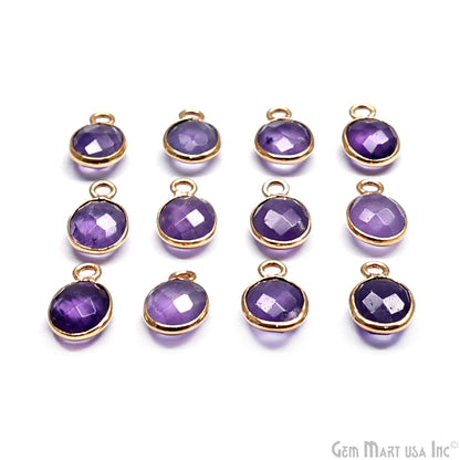 Oval 6x8mm Gold Bezel Single Bail Gemstone Connector