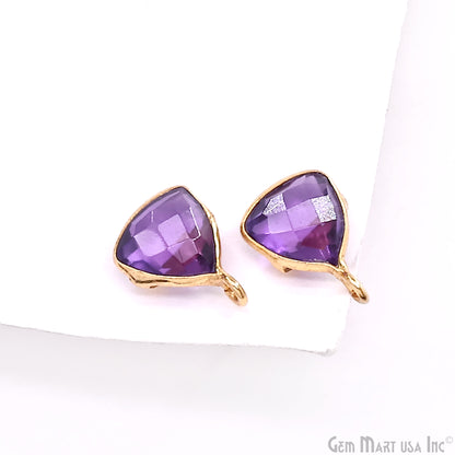 DIY Trillion 8mm Gold Bail Gemstone stud Earring