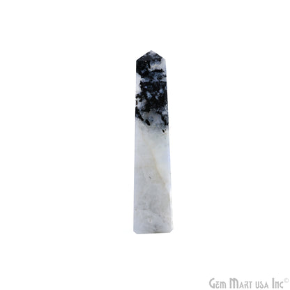 Rainbow Moonstone Gemstone Rectangle Tower Shape 4Inch Crystal Tower Obelisk Healing Meditation Gemstones