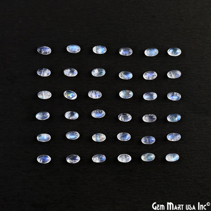 Rainbow Moonstone Wholesale Gemstones, 100% Natural Semi-Precious Gems, Rainbow Cabochons Loose Gems, 3x5mm, Oval, 5 Carats