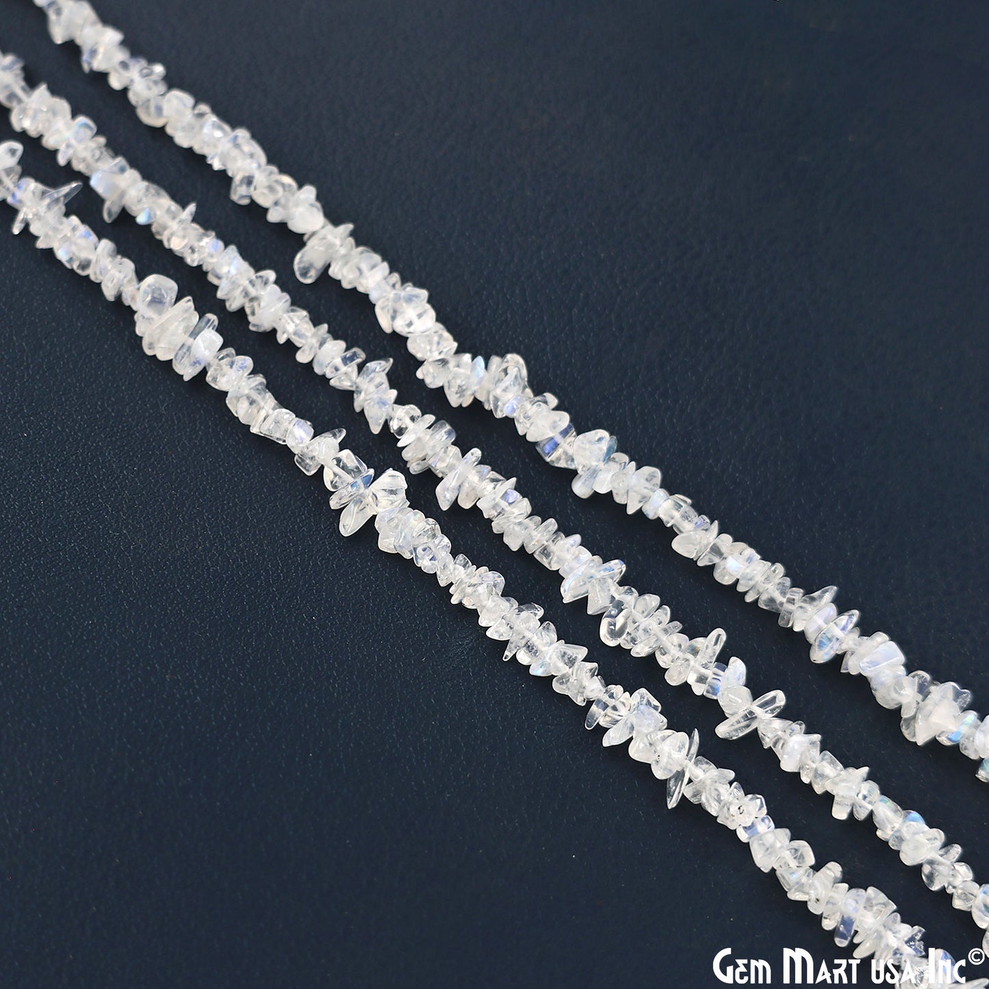 Rainbow Moonstone Chip Beads, 34 Inch, Natural Chip Strands, Drilled Strung Nugget Beads, 3-7mm, Polished, GemMartUSA (CHRM-70001)