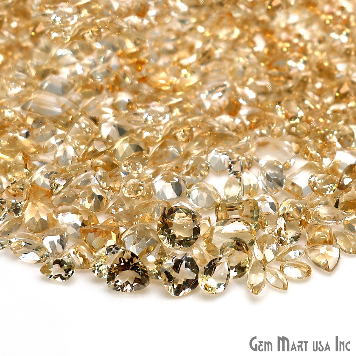 Citrine Wholesale Gemstones, 100% Natural Semi-Precious Gems, Yellow Faceted Loose Gems, 4-8mm, Mixed, 50 Carats