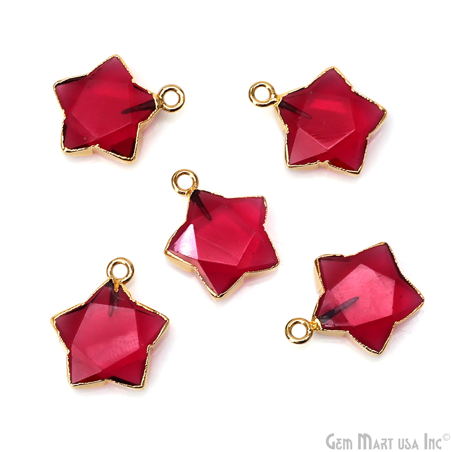 Star Shape Single Bail 16x14mm Gold Electroplated Gemstone Connector