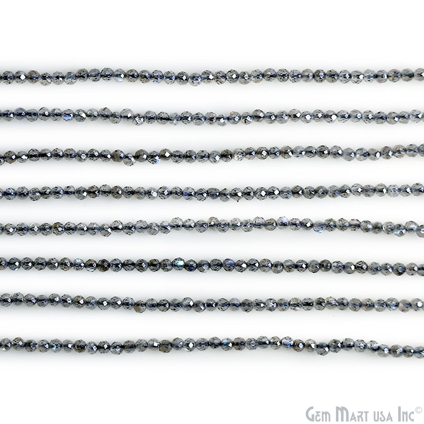 Mystique Labradorite Rondelle Beads, 12-13 Inch Gemstone Strands, Drilled Strung Nugget Beads, Faceted Round, 1.5-2mm