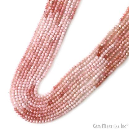 Pink Opal Rondelle Beads, 12-13 Inch Gemstone Strands, Drilled Strung Nugget Beads, Faceted Round, 2-2.5mm