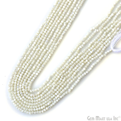 Mother of Freshwater Pearl Rondelle Beads, 12-13 Inch Gemstone Strands, Drilled Strung Nugget Beads, Faceted Round, 2-2.5mm