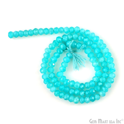 Gemstone Rondelle Bead Strands, Round Faceted, Polished Beads, Handmade Rondelle Beads, 12.5-inch, 3-4mm Round Strands for DIY Jewelry Making